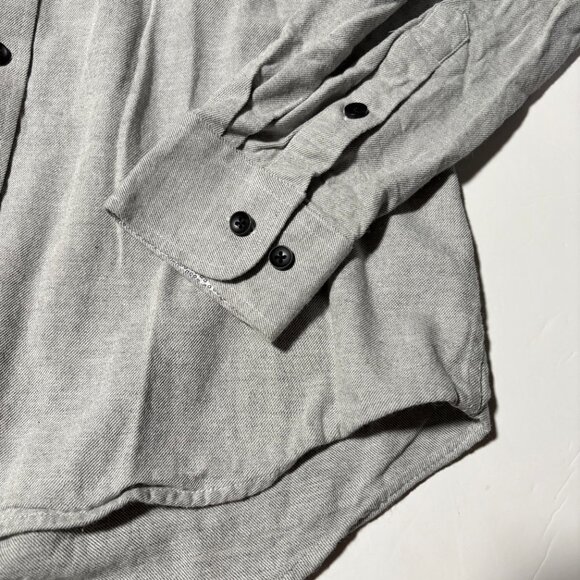 Rue St Patrick Button Up Cream Grey Long Sleeve Collared Twill Size Medium - Picture 4 of 10